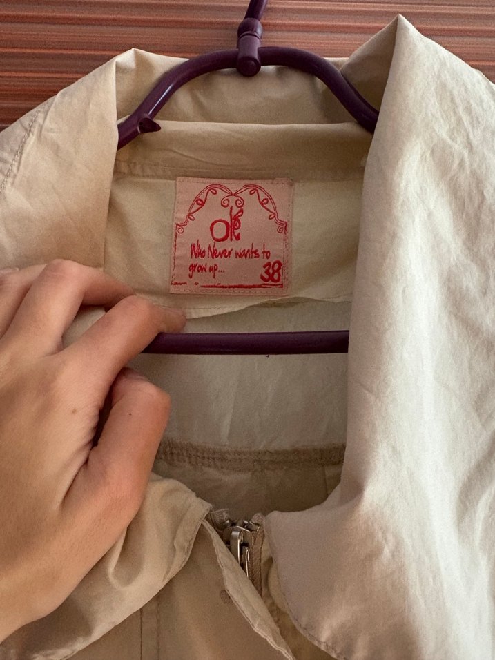 Krem rengi kadın ceket - Görsel 5