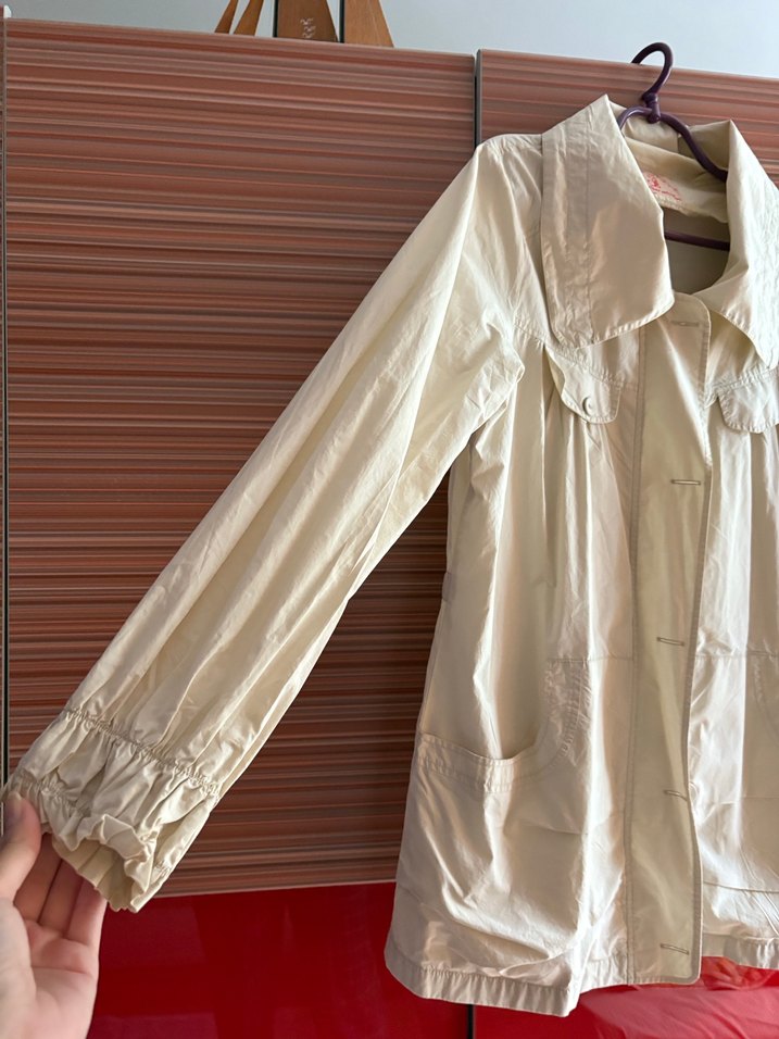 Krem rengi kadın ceket - Görsel 4