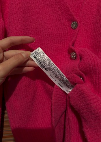 Zara Pembe V Yaka Triko Kadın Hırka - Görsel 5