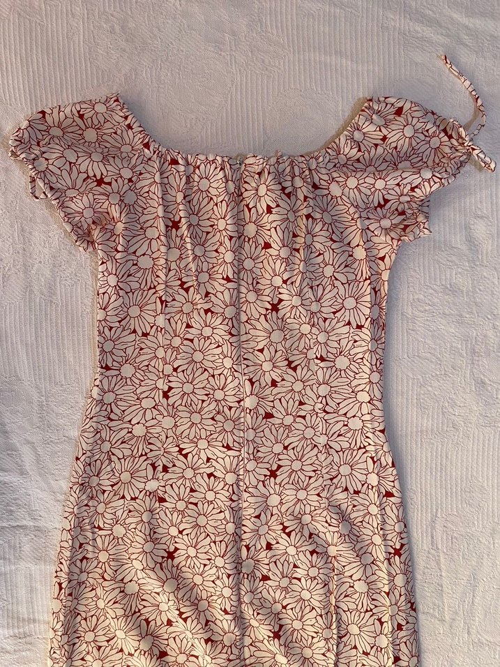 Bej Çiçek Desenli Uzun Bohem Elbise - Görsel 3