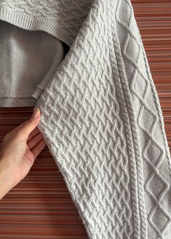 H&M Gri Örgü Kadın Kazak - Görsel 6