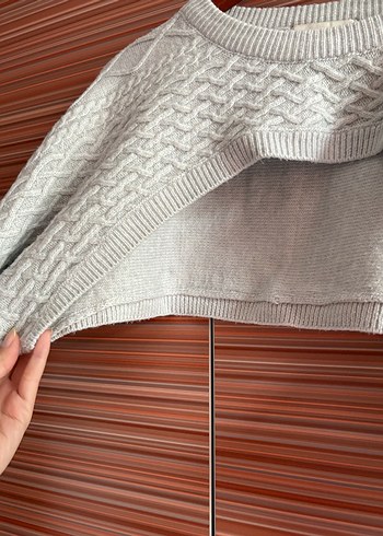 H&M Gri Örgü Kadın Kazak - Görsel 5