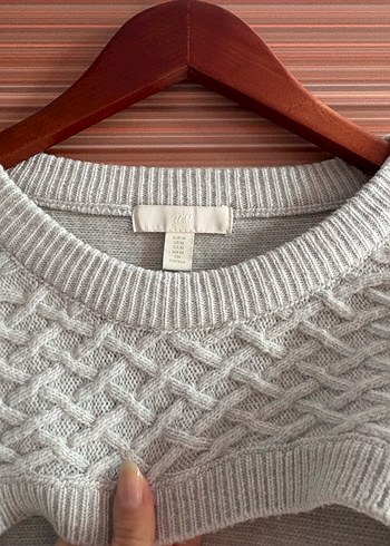 H&M Gri Örgü Kadın Kazak - Görsel 2
