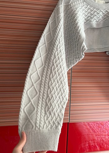 H&M Gri Örgü Kadın Kazak - Görsel 3