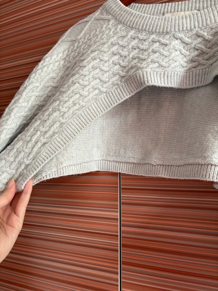 H&M Gri Örgü Kadın Kazak - Görsel 5