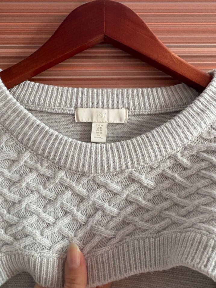 H&M Gri Örgü Kadın Kazak - Görsel 2