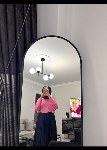 Düğmeli Pembe Kadın Gömlek - Görsel 2