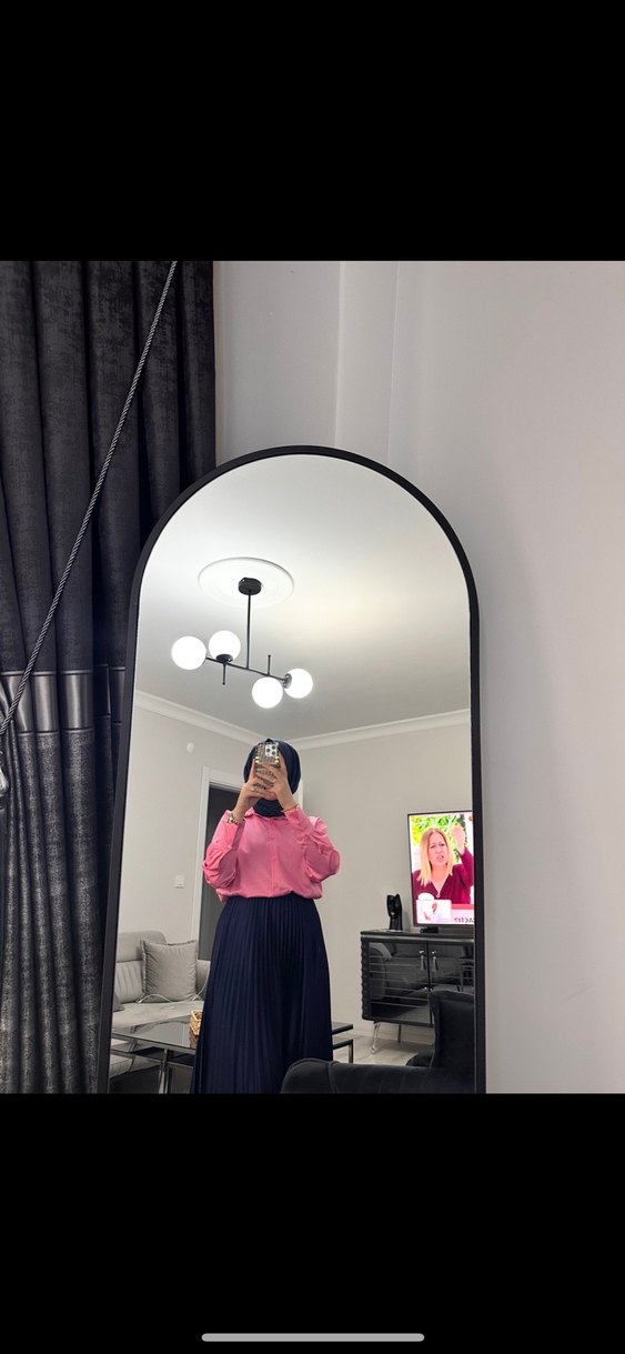 Düğmeli Pembe Kadın Gömlek - Görsel 2