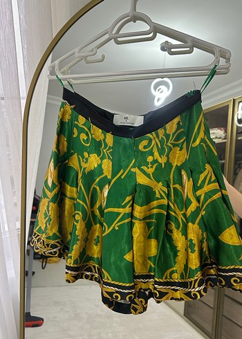 Yeşil Desenli Pilili Mini Etek adl marka - Görsel 2