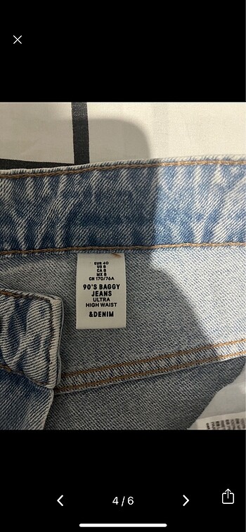 40 Beden mavi Renk H&M Jean