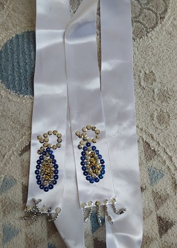 Boncuk İşlemeli Beyaz Düğün Aksesuarı