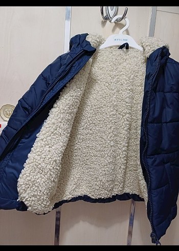 Kapüşonlu Erkek Çocuk Lacivert Mont - Görsel 3