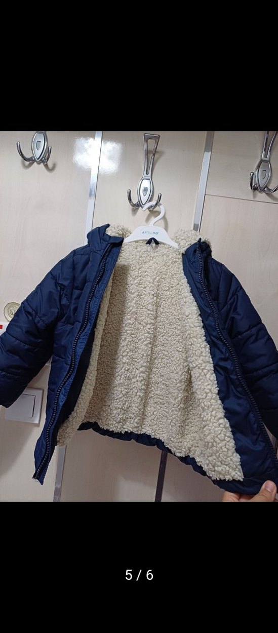 Kapüşonlu Erkek Çocuk Lacivert Mont - Görsel 2