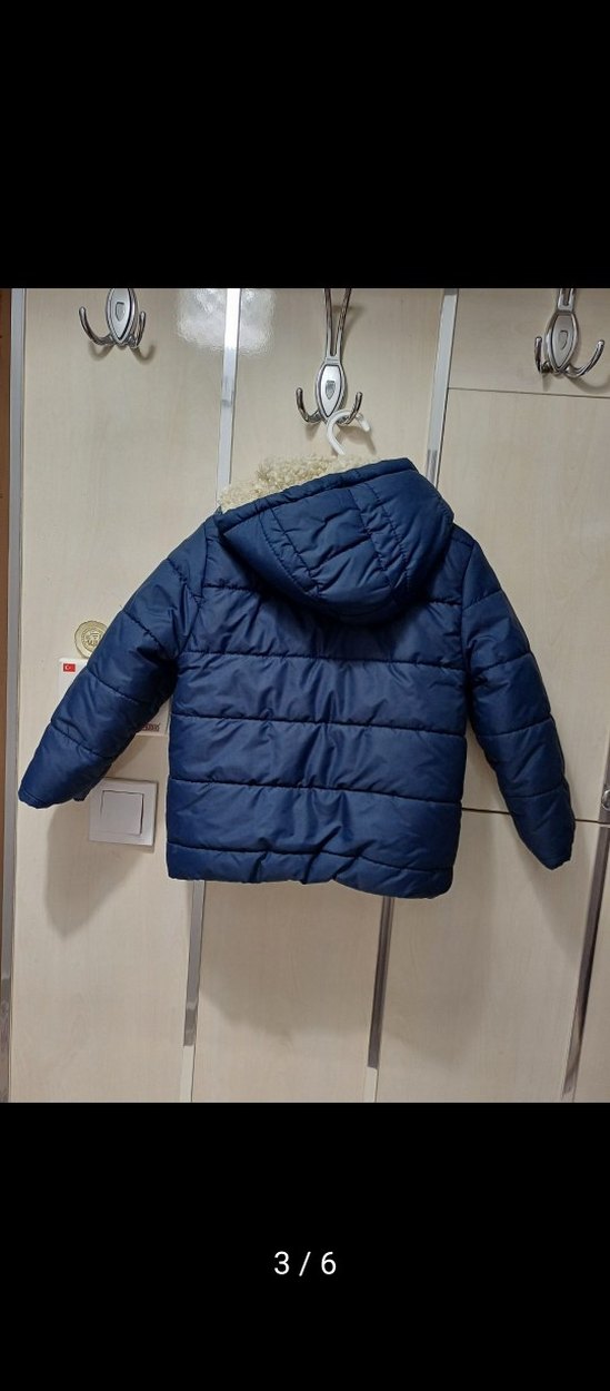 Kapüşonlu Erkek Çocuk Lacivert Mont - Görsel 5