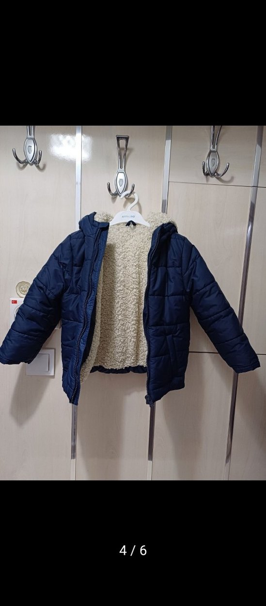 Kapüşonlu Erkek Çocuk Lacivert Mont - Görsel 4