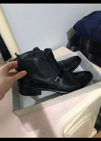 Siyah Deri Tokalı erkek Botu - Görsel 3