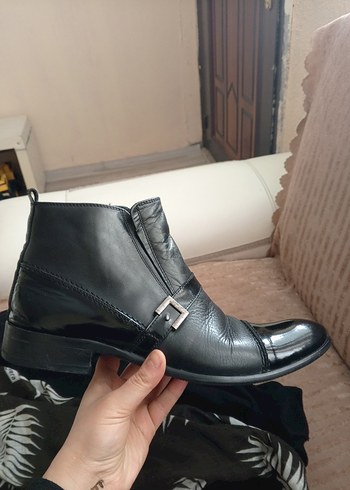Siyah Deri Tokalı erkek Botu - Görsel 5