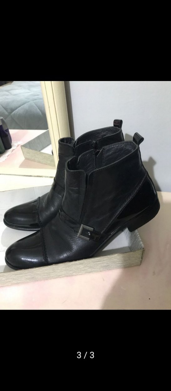 Siyah Deri Tokalı erkek Botu - Görsel 2