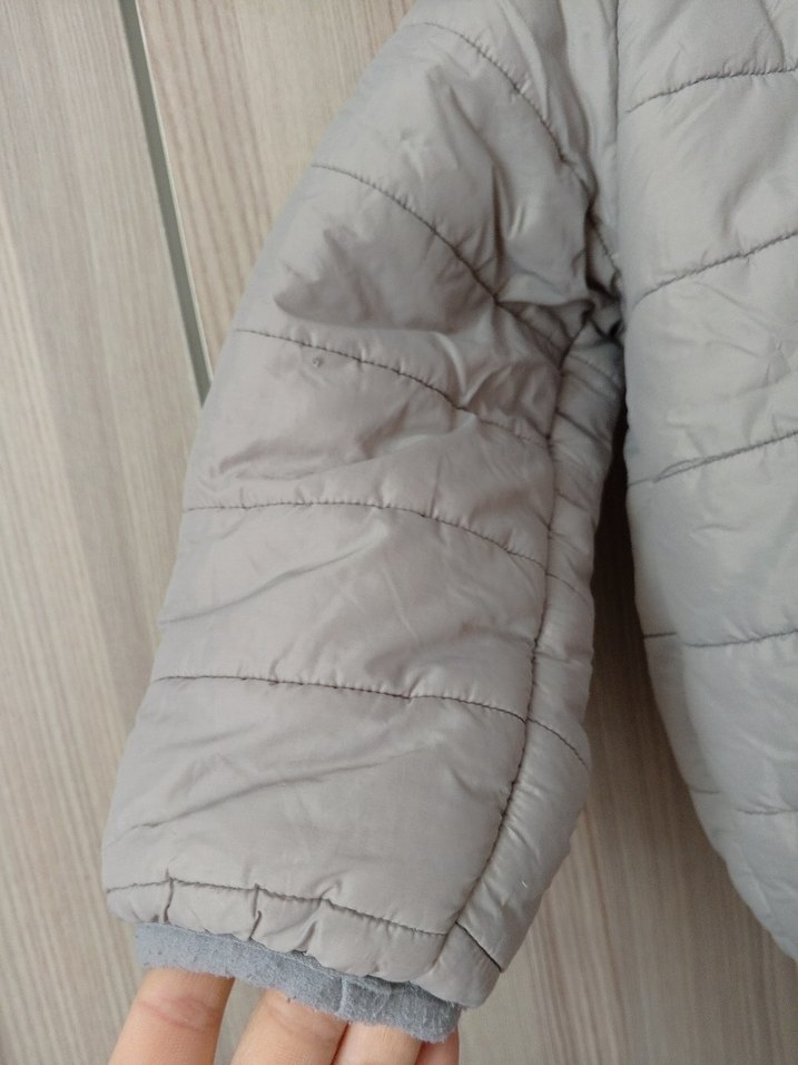 Kapüşonlu Gri Erkek Çocuk Mont - Görsel 3