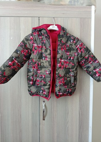 erkek çocuğu bordo mont çift tarafli Fermuarlı Mont - Görsel 5