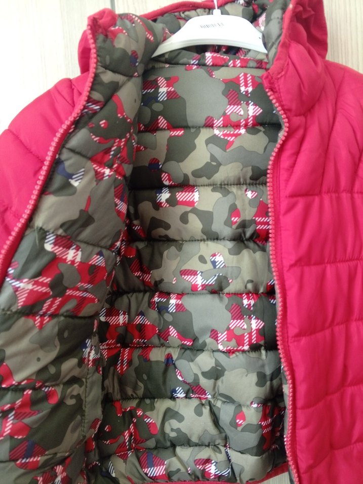 erkek çocuğu bordo mont çift tarafli Fermuarlı Mont - Görsel 3