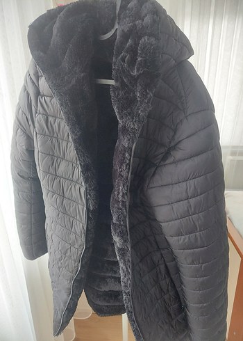 m Beden siyah Renk Kadın Siyah Kürklü Midi Yelek
