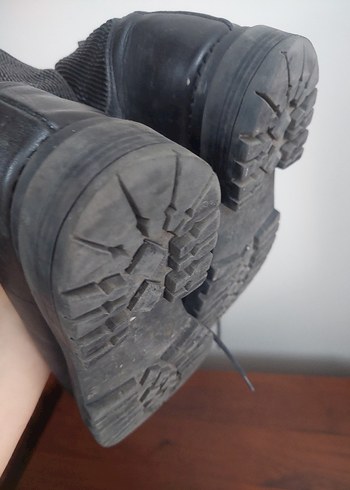 Siyah Deri Bağcıklı Stiletto Bot - Görsel 2