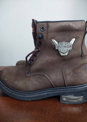 Erkek Kahverengi Süet Harley-Davidson Biker Bot - Görsel 3