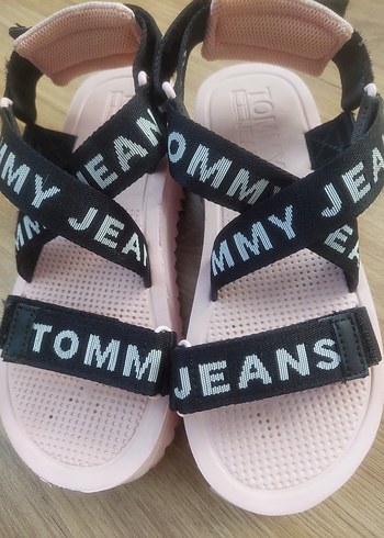 Tommy Jeans Kadın Pembe Elastik Bantlı Sandalet