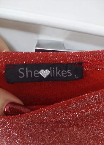 Kırmızı Parlak Kadın Triko - Görsel 2