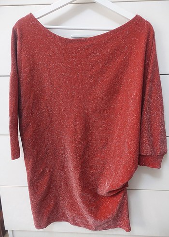 Kırmızı Parlak Kadın Triko - Görsel 4