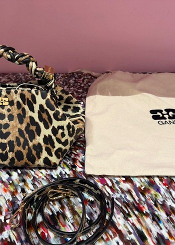 Ganni orijinal Bou Bag Leo Desenli çanta - Görsel 6