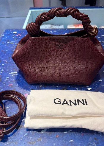 Diğer Ganni Bou Bag Port Bordo Rengi Buyuk Boy