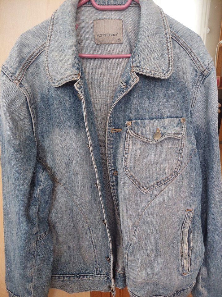 Düğmeli Mavi Kadın Denim Ceket - Görsel 4