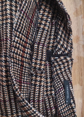 Düğmeli Kısa Kahverengi Mini Etek - Görsel 3