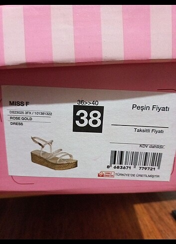 38 Beden miss f sandalet 