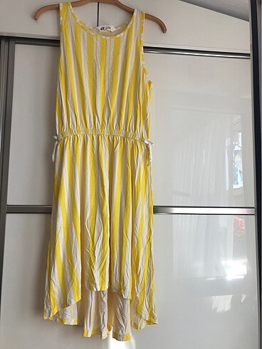 s Beden çeşitli Renk H&M S beden sarı çizgili elbise