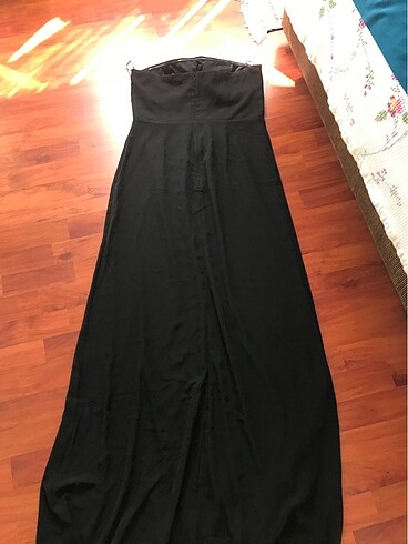 Koton Siyah straplez uzun elbise astarlı 42 beden