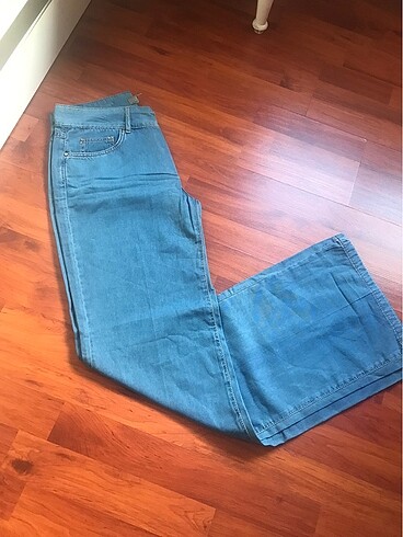 Zara salaş geniş paça uzun tensel kot yumuşak pantolon 42 beden
