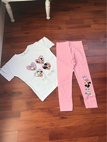 6 Yaş Beden çeşitli Renk Disney kızçocuk takım tayt tşört