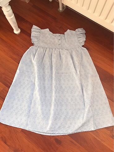 4 Yaş Beden mavi Renk Zara kız çocuk elbise bebe mavi renk içi astarlı pamuklu