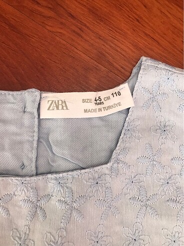4 Yaş Beden Zara kız çocuk elbise bebe mavi renk içi astarlı pamuklu