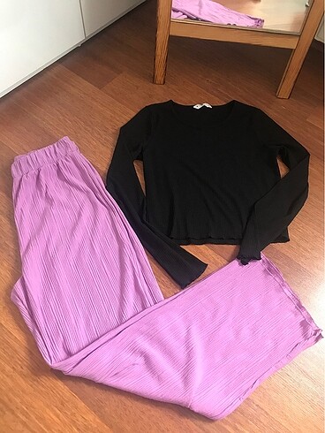 Diğer Tu marka pantolon buluz takım buluz sıyah yumuşak daku çok şık t