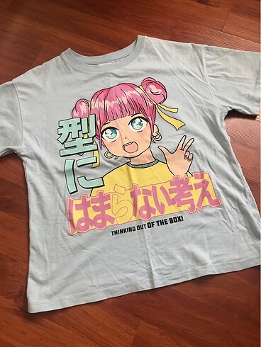 Zara Zara anime baskılı bebe mavi pamuklu 10 yaş tşört