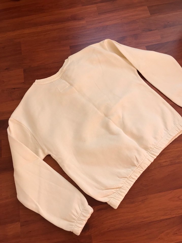 Kız Çocuk Beyaz Baskılı Triko Sweatshirt - Görsel 5