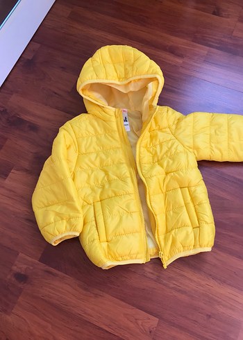 Sarı Kapüşonlu Fermuarlı Erkek Çocuk Montu - Görsel 2