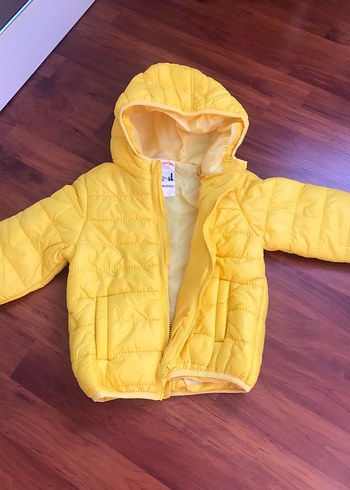 Sarı Kapüşonlu Fermuarlı Erkek Çocuk Montu - Görsel 3