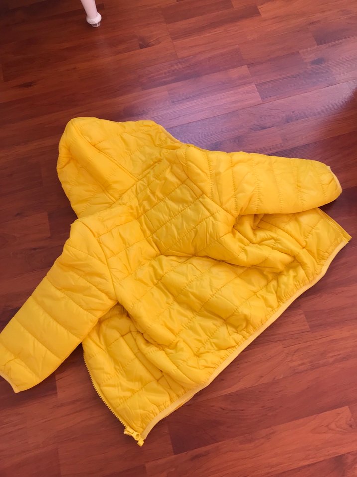 Sarı Kapüşonlu Fermuarlı Erkek Çocuk Montu - Görsel 4