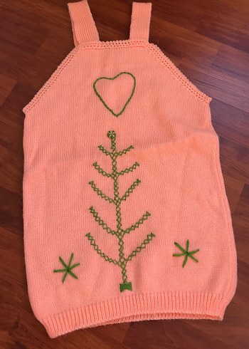 Nakışlı Bohem Kız Örme Elbise - Görsel 3