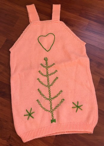 Nakışlı Bohem Kız Örme Elbise - Görsel 2